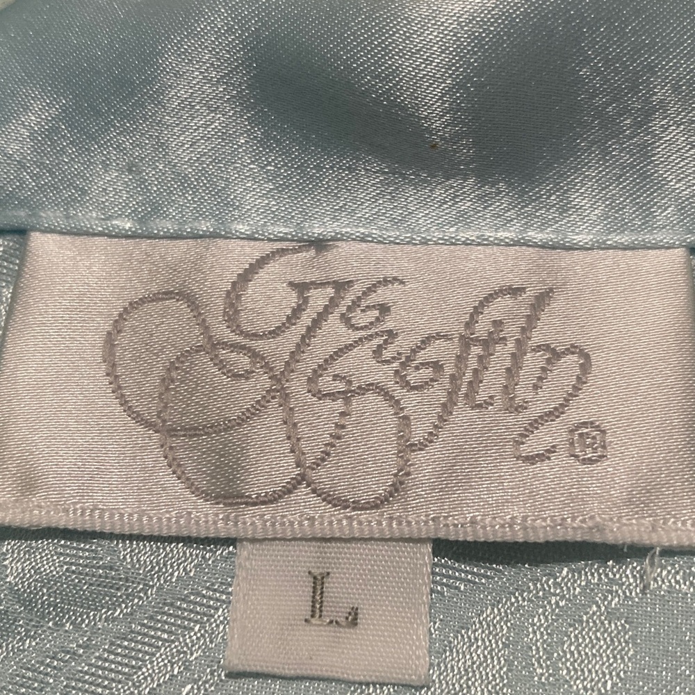 Elegant Light Blue Patterned Women's Robe - Picture 2 of 8